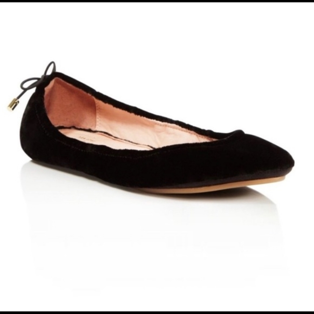 Kate Spade Globe Navy Blue Velvet Ballet Flats Size 9
